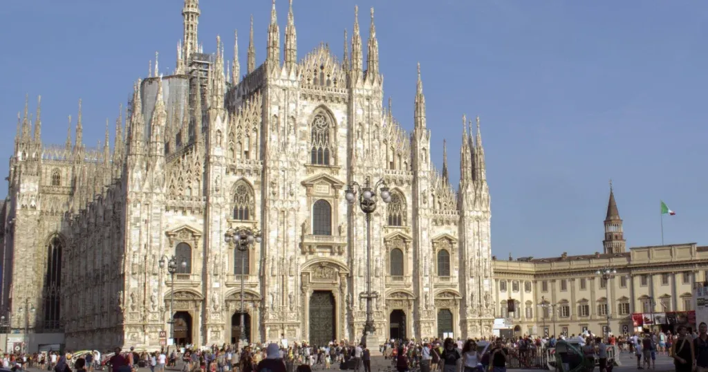 A vibrant view of Milan, one of the best places to live in Italy, showcasing its modern architecture and stylish atmosphere.