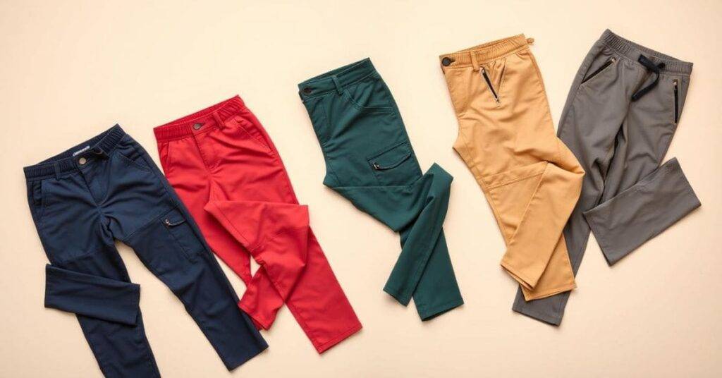 Five pairs of the best travel pants for women, showcasing versatile styles and features for comfortable and stylish adventures.