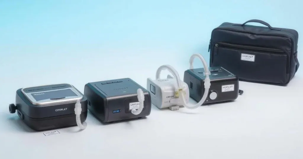 A collection of top travel CPAP machines for 2025, showcasing compact and portable designs for travelers.